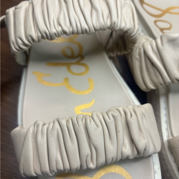 Sam Edelman Kevin Ankle-Tie Ruched Leather Flatform Espadrilles - Picture 11 of 13